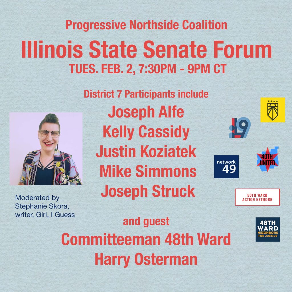 Progressive Northside Coalition Illinois State Senate Forum 2-2-2021