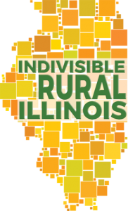 Indivisible Rural Illinois Yellow and Green Logo